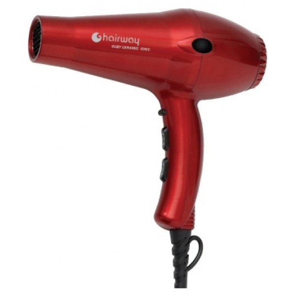 Профессиональный фен для волос Hairway Ruby Ceramic & Ionic + в подарок щипцы Hairway Ceramic Ruby Iron 03053